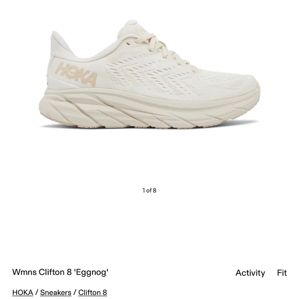 Hoka Cream Athletic Shoes View 6